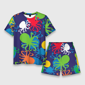 Мужской костюм с шортами 3D с принтом Осьминоги в Тюмени,  |  | cute | octopus | милый | морское | осьминог | осьминожка | паттерн | тентакли | щупальца
