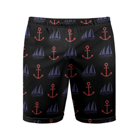 Мужские шорты спортивные с принтом Корабли и якоря в Курске,  |  | anchor | корабли | корабль | море | морские | океан | паруса | паттерн | шварт | якори | якорь