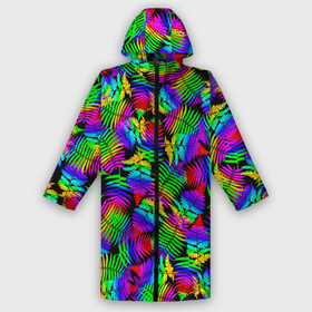Дождевик унисекс 3D с принтом Неоновый папоротник в городе Новоалтайск,  |  | neon | summer | tropical | азия | ветки | джунгли | жара | зелень | красочный | лето | листья | неоновые цвета | остров | отпуск | пальмы | папоротник | пляж | природа | путешествие | радужный | растения | таиланд