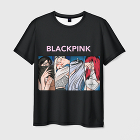Мужская футболка 3D с принтом Hide eyes | Blackpink в Санкт-Петербурге, 100% полиэфир | прямой крой, круглый вырез горловины, длина до линии бедер | black pink | blackpink | pop | блэк пинк | ким дженни | ким джи су | корейцы | лалиса манобан | музыка | поп | попса | розэ