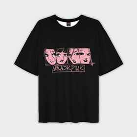 Мужская футболка oversize 3D с принтом Black Pink Art в Новосибирске,  |  | black pink | blackpink | pop | блэк пинк | ким дженни | ким джи су | корейцы | лалиса манобан | музыка | поп | попса | розэ