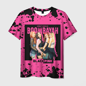 Мужская футболка 3D с принтом Boombayah в Курске, 100% полиэфир | прямой крой, круглый вырез горловины, длина до линии бедер | black pink | blackpink | pop | блэк пинк | ким дженни | ким джи су | корейцы | лалиса манобан | музыка | поп | попса | розэ