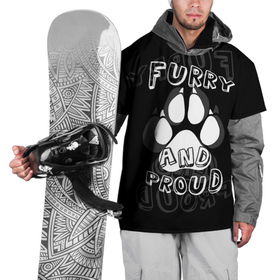 Накидка на куртку 3D с принтом Furry proud в Новосибирске, 100% полиэстер |  | Тематика изображения на принте: furry | антропоморфные животные | лапа | логотип | отпечаток | пушистый гордый | фурри | эмблема