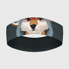 Повязка на голову 3D с принтом Furry fox в Новосибирске,  |  | furry | furry fox | антропоморфное животное | животные | зверь | капюшон | кофе | лиса | фурри | человек