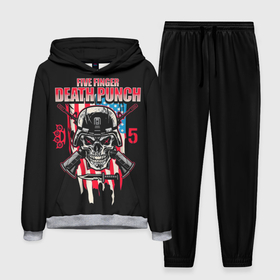 Мужской костюм 3D (с толстовкой) с принтом 5FDP | Five Finger Death Punch в Санкт-Петербурге,  |  | Тематика изображения на принте: 5fdp | america | death | ffdp | finger | five | hard | metal | music | punch | rock | skull | states | united | usa | америка | метал | музыка | рок | сша | хард | череп