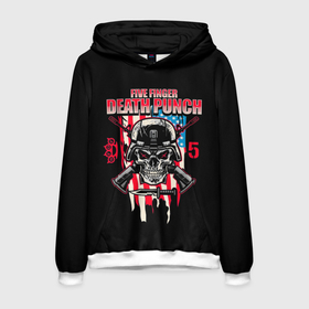 Мужская толстовка 3D с принтом 5FDP | Five Finger Death Punch в Курске, 100% полиэстер | двухслойный капюшон со шнурком для регулировки, мягкие манжеты на рукавах и по низу толстовки, спереди карман-кенгуру с мягким внутренним слоем. | 5fdp | america | death | ffdp | finger | five | hard | metal | music | punch | rock | skull | states | united | usa | америка | метал | музыка | рок | сша | хард | череп