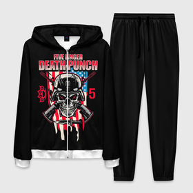 Мужской костюм 3D с принтом 5FDP | Five Finger Death Punch в Белгороде, 100% полиэстер | Манжеты и пояс оформлены тканевой резинкой, двухслойный капюшон со шнурком для регулировки, карманы спереди | 5fdp | america | death | ffdp | finger | five | hard | metal | music | punch | rock | skull | states | united | usa | америка | метал | музыка | рок | сша | хард | череп