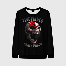 Мужской свитшот 3D с принтом Five Finger Death Punch | 5FDP в Екатеринбурге, 100% полиэстер с мягким внутренним слоем | круглый вырез горловины, мягкая резинка на манжетах и поясе, свободная посадка по фигуре | 5fdp | america | death | ffdp | finger | five | hard | metal | music | punch | rock | skull | states | united | usa | америка | метал | музыка | рок | сша | хард | череп