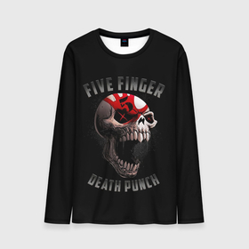 Мужской лонгслив 3D с принтом Five Finger Death Punch | 5FDP в Кировске, 100% полиэстер | длинные рукава, круглый вырез горловины, полуприлегающий силуэт | 5fdp | america | death | ffdp | finger | five | hard | metal | music | punch | rock | skull | states | united | usa | америка | метал | музыка | рок | сша | хард | череп