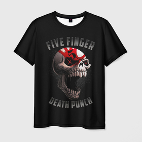 Мужская футболка 3D с принтом Five Finger Death Punch | 5FDP в Санкт-Петербурге, 100% полиэфир | прямой крой, круглый вырез горловины, длина до линии бедер | Тематика изображения на принте: 5fdp | america | death | ffdp | finger | five | hard | metal | music | punch | rock | skull | states | united | usa | америка | метал | музыка | рок | сша | хард | череп