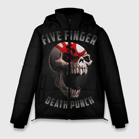 Мужская зимняя куртка 3D с принтом Five Finger Death Punch | 5FDP в Санкт-Петербурге, верх — 100% полиэстер; подкладка — 100% полиэстер; утеплитель — 100% полиэстер | длина ниже бедра, свободный силуэт Оверсайз. Есть воротник-стойка, отстегивающийся капюшон и ветрозащитная планка. 

Боковые карманы с листочкой на кнопках и внутренний карман на молнии. | Тематика изображения на принте: 5fdp | america | death | ffdp | finger | five | hard | metal | music | punch | rock | skull | states | united | usa | америка | метал | музыка | рок | сша | хард | череп