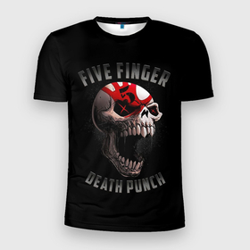 Мужская футболка 3D спортивная с принтом Five Finger Death Punch | 5FDP в Новосибирске, 100% полиэстер с улучшенными характеристиками | приталенный силуэт, круглая горловина, широкие плечи, сужается к линии бедра | 5fdp | america | death | ffdp | finger | five | hard | metal | music | punch | rock | skull | states | united | usa | америка | метал | музыка | рок | сша | хард | череп