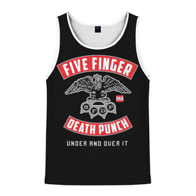 Мужская майка 3D с принтом Five Finger Death Punch (5FDP) в Санкт-Петербурге, 100% полиэстер | круглая горловина, приталенный силуэт, длина до линии бедра. Пройма и горловина окантованы тонкой бейкой | 5fdp | america | death | ffdp | finger | five | hard | metal | music | punch | rock | skull | states | united | usa | америка | метал | музыка | рок | сша | хард | череп