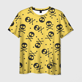 Мужская футболка 3D с принтом Череповый фон | Черепа в Тюмени, 100% полиэфир | прямой крой, круглый вырез горловины, длина до линии бедер | skull | голова | кости | скелет | череп | черепа