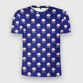 Мужская футболка 3D Slim с принтом Осьминоги в Санкт-Петербурге, 100% полиэстер с улучшенными характеристиками | приталенный силуэт, круглая горловина, широкие плечи, сужается к линии бедра | cute | octopus | милый | морское | осьминог | осьминожка | паттерн | тентакли | щупальца
