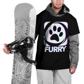Накидка на куртку 3D с принтом Furry в Тюмени, 100% полиэстер |  | furry | антропоморфные животные | лапа | логотип | люди животные | отпечаток | след | фурри | фурри фэндом | эмблема