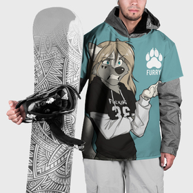 Накидка на куртку 3D с принтом Furry wolf , 100% полиэстер |  | furry | антропоморфное животное | волк | животные | зверь | фурри | фурри фэндом | человек