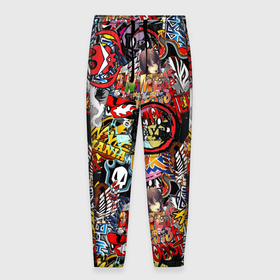 Мужские брюки 3D с принтом Логотипы Аниме Мультиков , 100% полиэстер | манжеты по низу, эластичный пояс регулируется шнурком, по бокам два кармана без застежек, внутренняя часть кармана из мелкой сетки | anime | logo | аниме | манго | япония