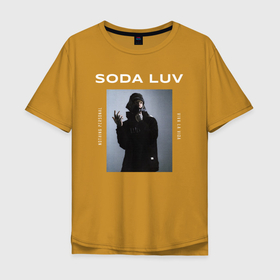 Мужская футболка хлопок Oversize с принтом SODA LUV в Петрозаводске, 100% хлопок | свободный крой, круглый ворот, “спинка” длиннее передней части | luv | mayot | melon | music | og buda | seemee | soda | sodaluv | бигасс | коми | лав | лого | логотип | лув | мелон | сода