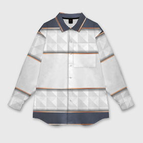 Мужская рубашка oversize 3D с принтом Белые объемные ромбики текстура в Кировске,  |  | 3d | 3д | sport | абстракция | линии | паттерн | соты | спортивный стиль | текстуры