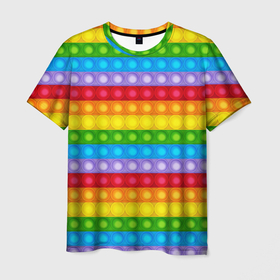 Мужская футболка 3D с принтом Pop It в Тюмени, 100% полиэфир | прямой крой, круглый вырез горловины, длина до линии бедер | pop it | popit | simple dimple | антистресс | поп ит | попит | симпл | симпл димпл | тренд