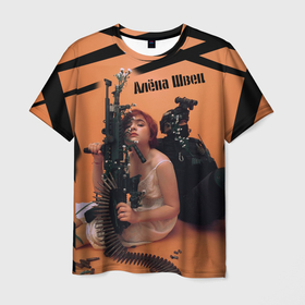 Мужская футболка 3D с принтом Алена Швец , 100% полиэфир | прямой крой, круглый вырез горловины, длина до линии бедер | Тематика изображения на принте: алена швец | гитара | музыка | певица | швец | швэц