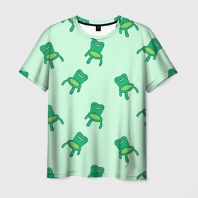 Мужская футболка 3D с принтом Froggy crossing в Курске, 100% полиэфир | прямой крой, круглый вырез горловины, длина до линии бедер | animal crossing | game | games | анимал | играб игры | изабель | кросинг | кроссинг | мистер ресетти | том нук | энимал