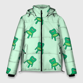 Мужская зимняя куртка 3D с принтом Froggy crossing в Курске, верх — 100% полиэстер; подкладка — 100% полиэстер; утеплитель — 100% полиэстер | длина ниже бедра, свободный силуэт Оверсайз. Есть воротник-стойка, отстегивающийся капюшон и ветрозащитная планка. 

Боковые карманы с листочкой на кнопках и внутренний карман на молнии. | Тематика изображения на принте: animal crossing | game | games | анимал | играб игры | изабель | кросинг | кроссинг | мистер ресетти | том нук | энимал