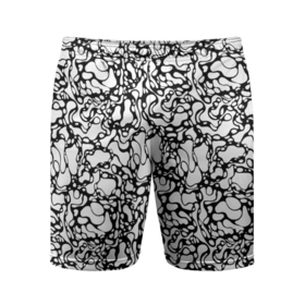 Мужские шорты спортивные с принтом Абстрактная жидкость в Тюмени,  |  | абстрактный | вода | геометрический | геометрия | дырки | жидкость | нейрографика | петли | плазма | пузыри | пятна | черно белый
