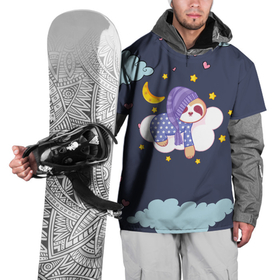 Накидка на куртку 3D с принтом Сонный ленивец , 100% полиэстер |  | Тематика изображения на принте: звездочки | ленивец | лень | луна | месяц | ночная | ночь | сон | сонный | спокойной ночи