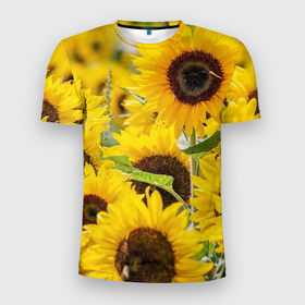 Мужская футболка 3D спортивная с принтом Лето , 100% полиэстер с улучшенными характеристиками | приталенный силуэт, круглая горловина, широкие плечи, сужается к линии бедра | Тематика изображения на принте: summer | жара | листья | море | песок | подсолнух | солнце | цветы