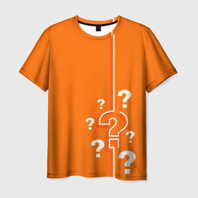Мужская футболка 3D с принтом Знак вопроса , 100% полиэфир | прямой крой, круглый вырез горловины, длина до линии бедер | вопрос | графика | знак вопроса | знаки | знаки препинания