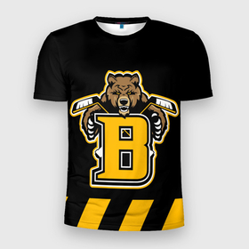 Мужская футболка 3D Slim с принтом BOSTON BRUINS в Екатеринбурге, 100% полиэстер с улучшенными характеристиками | приталенный силуэт, круглая горловина, широкие плечи, сужается к линии бедра | black | boston | bruins | hockey | ice | logo | nhl | sport | usa | бостон | брюинз | кубок | логотип | медведь | нхл | спорт | стэнли | хоккей