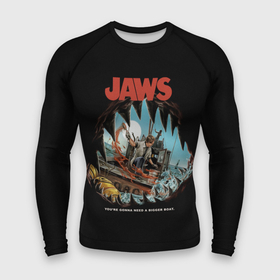 Мужской рашгард 3D с принтом Jaws cinema в Курске,  |  | jaws | jaws 2 | jaws movie | кино | челюсти | челюсти 2 | челюсти фильм