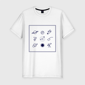 Мужская футболка хлопок Slim с принтом Астрономия в Новосибирске, 92% хлопок, 8% лайкра | приталенный силуэт, круглый вырез ворота, длина до линии бедра, короткий рукав | астроном | астрономия | астрофото | вселенная | гравитация | звезды | изучение звезд | планеты | солнечная система | телескоп | черная дыра