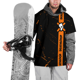 Накидка на куртку 3D с принтом Deathloop - Grunge (Tape) в Тюмени, 100% полиэстер |  | Тематика изображения на принте: death | deathloop | game | games | loop | гранж | дэслуп | дэт | дэтлуп | знак | игра | игры | лента | лого | луп | мертвая | пелтя | полоса | символ
