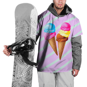 Накидка на куртку 3D с принтом Мороженое графический фон в Кировске, 100% полиэстер |  | геометрический принт | графический принт | лавандовый | летний | лето | мороженое | мятный | полоска | принт