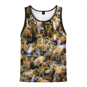 Мужская майка 3D с принтом Пчёлы в Тюмени, 100% полиэстер | круглая горловина, приталенный силуэт, длина до линии бедра. Пройма и горловина окантованы тонкой бейкой | живность | животное | животные | насекомое | насекомые | пчела | пчёлка | пчёлки | пчёлы
