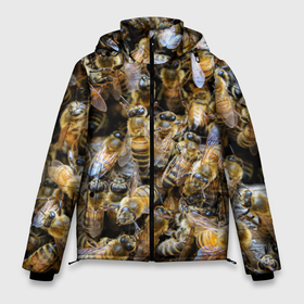 Мужская зимняя куртка 3D с принтом Пчёлы в Белгороде, верх — 100% полиэстер; подкладка — 100% полиэстер; утеплитель — 100% полиэстер | длина ниже бедра, свободный силуэт Оверсайз. Есть воротник-стойка, отстегивающийся капюшон и ветрозащитная планка. 

Боковые карманы с листочкой на кнопках и внутренний карман на молнии. | живность | животное | животные | насекомое | насекомые | пчела | пчёлка | пчёлки | пчёлы