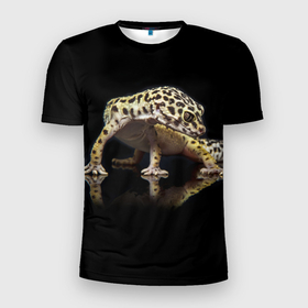 Мужская футболка 3D спортивная с принтом ЭУБЛЕФАР  EUBLEPHARIS в Белгороде, 100% полиэстер с улучшенными характеристиками | приталенный силуэт, круглая горловина, широкие плечи, сужается к линии бедра | tegunvteg | геккон | гекон | зублефар | леопардовый геккон | эу | эублефар | ящерица