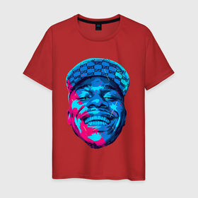 Мужская футболка хлопок с принтом DaBaby Rainbow в Екатеринбурге, 100% хлопок | прямой крой, круглый вырез горловины, длина до линии бедер, слегка спущенное плечо. | deluxe | gangsta | lets gooo | rainbow | rap music | дабэби | лес гоо | музыка