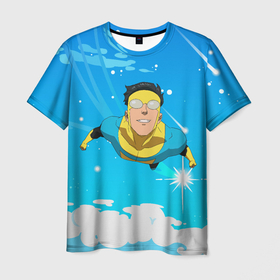 Мужская футболка 3D с принтом Марк Грэйсон неуязвимый в Белгороде, 100% полиэфир | прямой крой, круглый вырез горловины, длина до линии бедер | damien darkblood | invincible | superman | марк грэйсон | мультсериал | неуязвимый | супергерой
