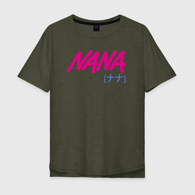 Мужская футболка хлопок Oversize с принтом NANA logo в Новосибирске, 100% хлопок | свободный крой, круглый ворот, “спинка” длиннее передней части | anime | manga | nana | аниме | манга | нана
