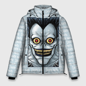 Мужская зимняя куртка 3D с принтом Death Note надписи  Рюк в Тюмени, верх — 100% полиэстер; подкладка — 100% полиэстер; утеплитель — 100% полиэстер | длина ниже бедра, свободный силуэт Оверсайз. Есть воротник-стойка, отстегивающийся капюшон и ветрозащитная планка. 

Боковые карманы с листочкой на кнопках и внутренний карман на молнии. | anime | death note | death note type | l | tegunvteg | аниме | деад нот | деад ноте | игра | лайт ягами | персонаж | рюк