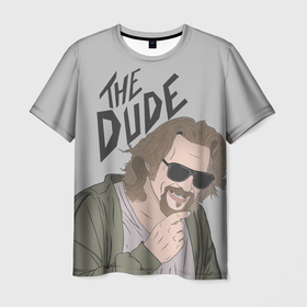 Мужская футболка 3D с принтом The Dude в Екатеринбурге, 100% полиэфир | прямой крой, круглый вырез горловины, длина до линии бедер | big lebowski | donney | dude | lebowski | the big lebowski | the dude | walter | большой лебовски | лебовски | чувак