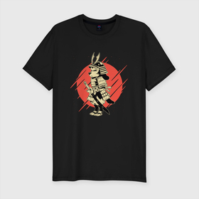 Мужская футболка хлопок Slim с принтом Пёс призрак - путь самурая в Новосибирске, 92% хлопок, 8% лайкра | приталенный силуэт, круглый вырез ворота, длина до линии бедра, короткий рукав | art | cyberpunk samurai | dog | ninja | oni | ronin | samurai | shogun | арт | капли краски | киберпанк самурай | мерч | пёсик | прикол | путь воина | ронин | сёгун | собака самурай | собачка | токио | харакири | черный самурай
