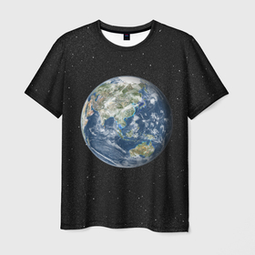 Мужская футболка 3D с принтом ПланеТа ЗемЛя в Санкт-Петербурге, 100% полиэфир | прямой крой, круглый вырез горловины, длина до линии бедер | звезды | земля | космос | планета