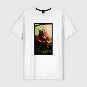 Мужская футболка хлопок Slim с принтом Дракоша в Петрозаводске, 92% хлопок, 8% лайкра | приталенный силуэт, круглый вырез ворота, длина до линии бедра, короткий рукав | дракон | милые звери | мифические существа