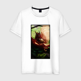 Мужская футболка хлопок с принтом Дракоша в Санкт-Петербурге, 100% хлопок | прямой крой, круглый вырез горловины, длина до линии бедер, слегка спущенное плечо. | дракон | милые звери | мифические существа