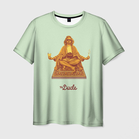 Мужская футболка 3D с принтом The Dude meditation в Курске, 100% полиэфир | прямой крой, круглый вырез горловины, длина до линии бедер | big lebowski | donney | dude | lebowski | the big lebowski | the dude | walter | большой лебовски | лебовски | чувак